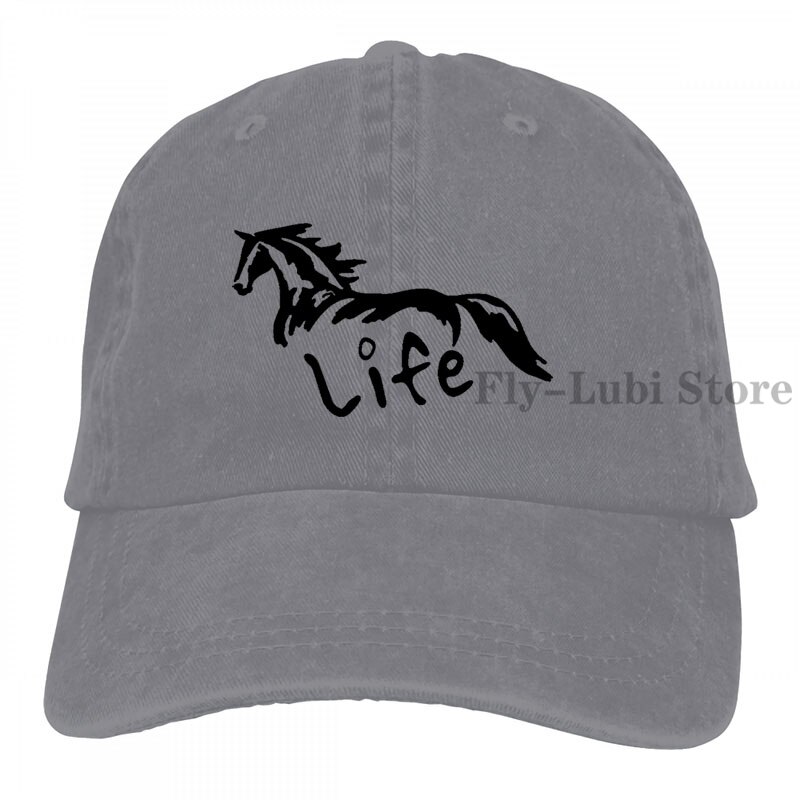 Horse Life Baseball cap men women Trucker Hats adjustable cap: 2-Gray