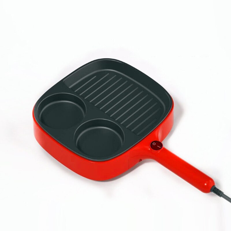 DMWD Haushalt Elektrische backformen omelett Pfanne Ei Steak Braten und Bräter Wurst Schinken Hersteller Frühstück Maschine 110/220V: rot / uns