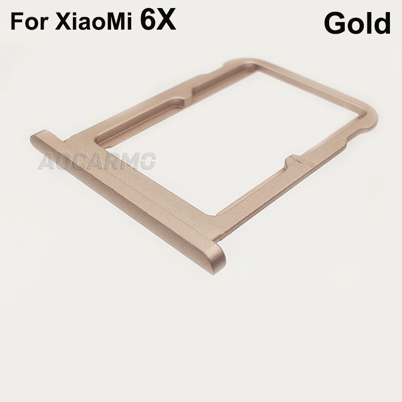 Aocarmo-bandeja de Metal para tarjeta SIM XiaoMi 6X, recambio de soporte de ranura para MicroSD