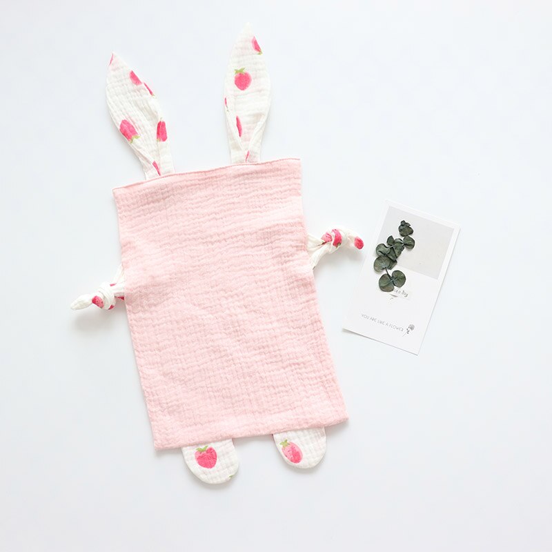 Toalha infantil de algodão orgânico para bebês, cobertor de segurança para recém-nascidos, macio e musselina, brinquedo infantil de dormir, confortável, acalmar, pano: Pink