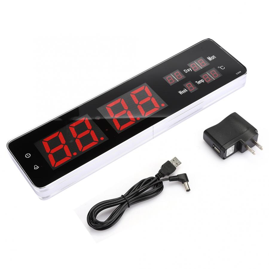 LED Large Perpetual Calendar Digit Desk Wall Clock for Bedroom Living Room US Plug 110-240V Wall Clock