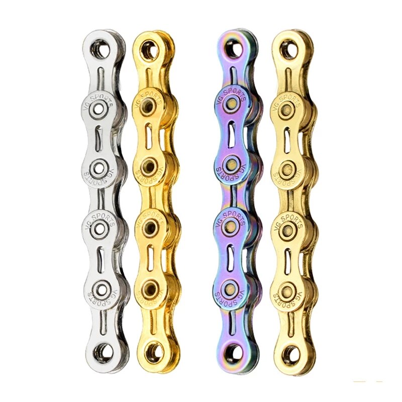 Vg Sport 8 9 10 11 Speed Bike Chain Accessoires Undefined Half Volledige Hollow 116L Zilver Goud Kleurrijke Mountain Mtb racefiets