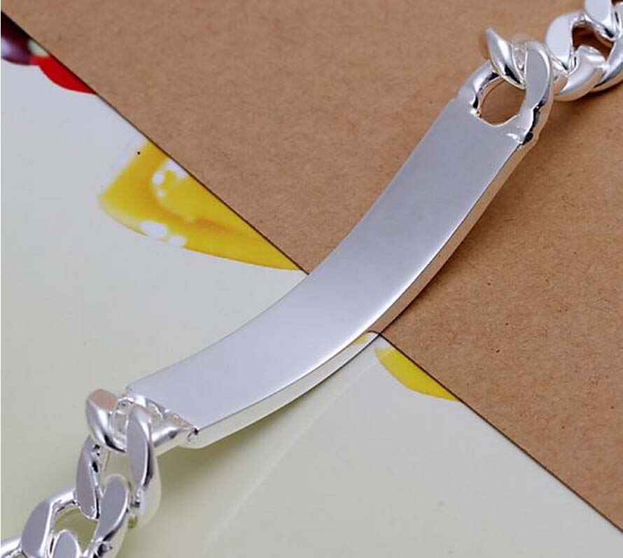 Promociones pulsera/brazalete de 20cm de largo, pulsera de 10mm de ancho para hombre de , pulsera de con enchapado de plata de Navidad de