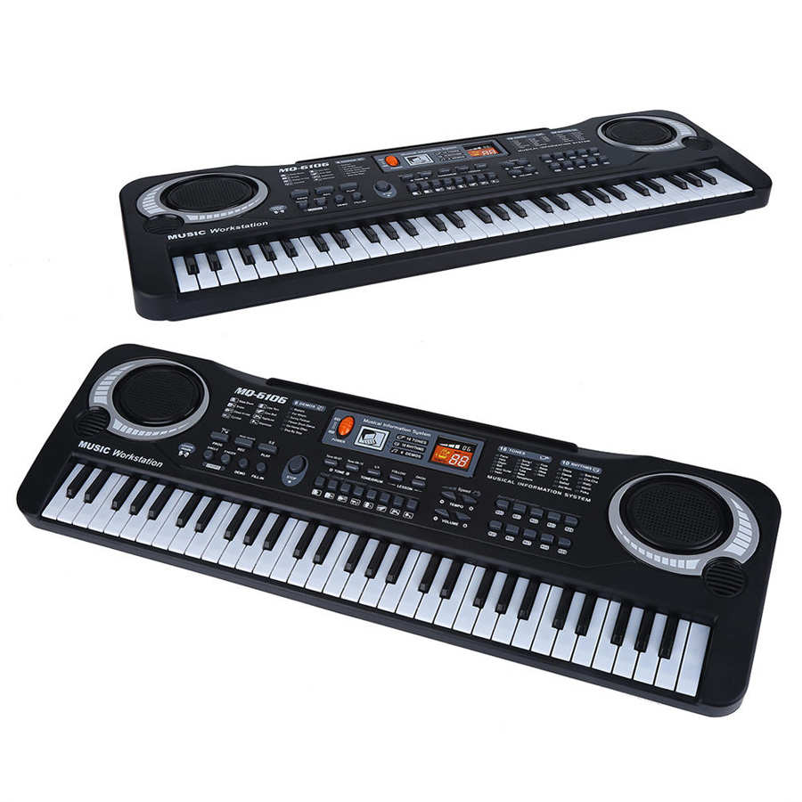 61 -toetsen digitaal elektronisch keyboard & microfoon elektrische led piano orgel highq