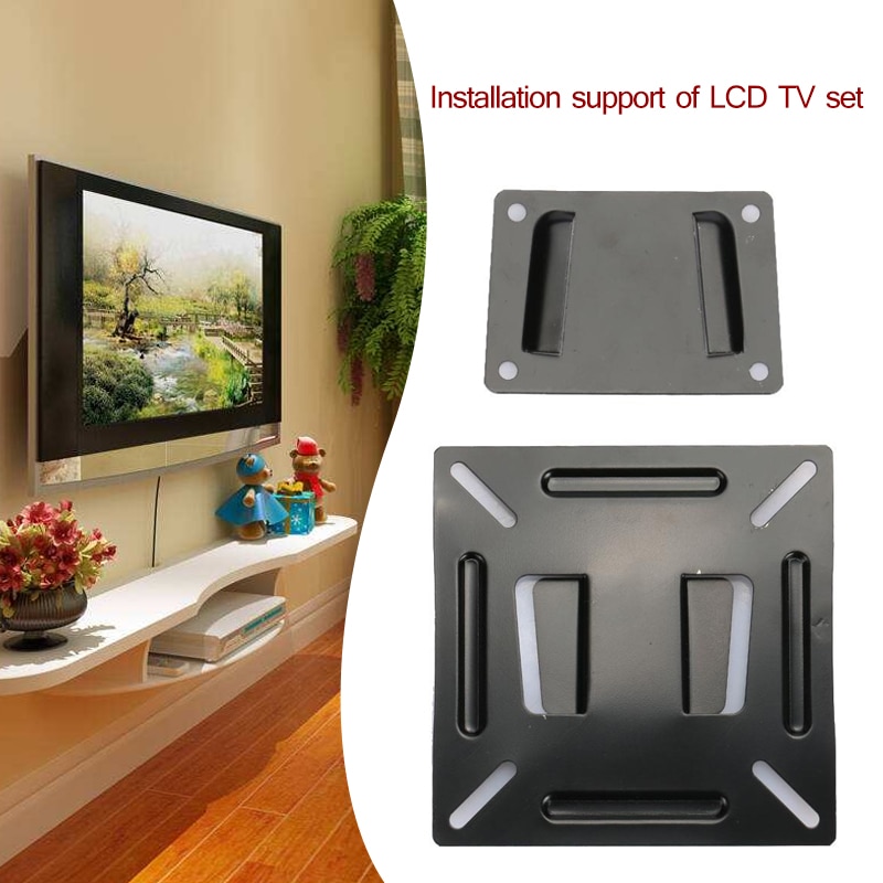 TV Wall Stand Computer 12 - 24 Inch Sturdy TV Mount Flat Panel TV LED Steel PC Screen LCD Bracket Black tv screen 24 inch tv sta