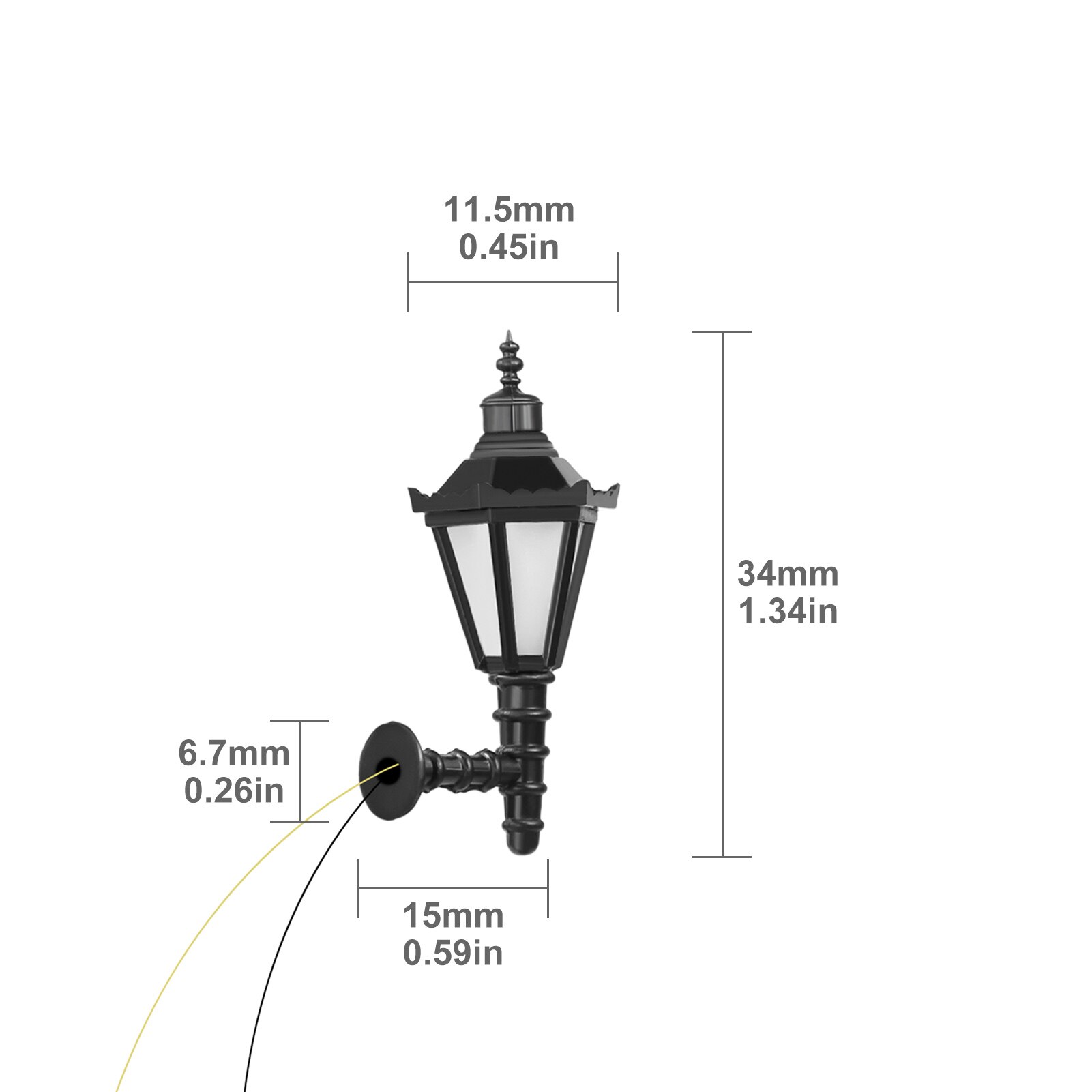 HO Scale (1:87) Hanging & Wall Lamps – Outdoor Lighting Set (5pcs) – LBD04