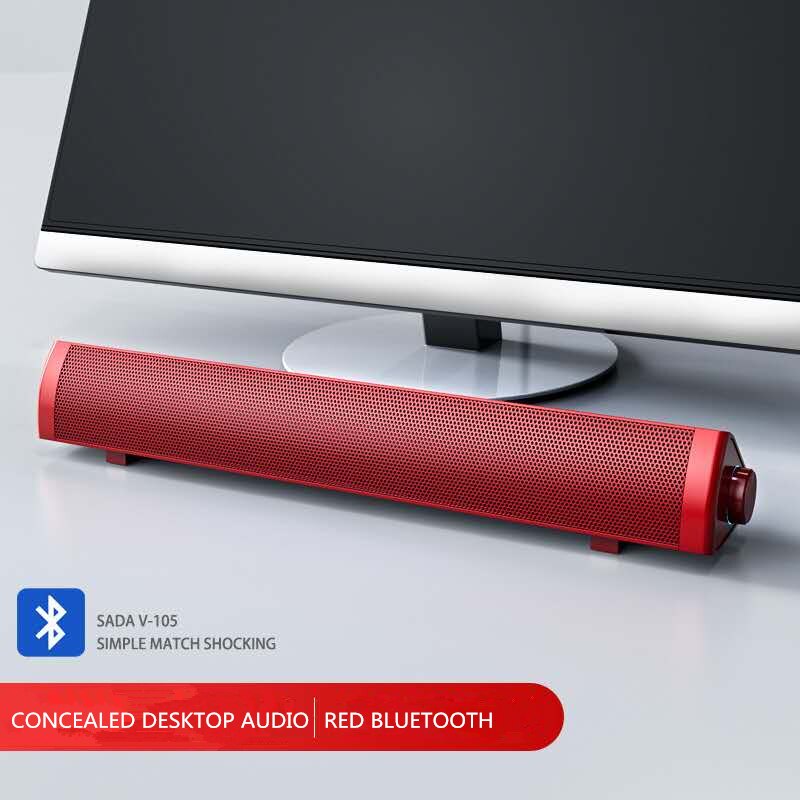 Soundbar tv kaiuttimet tietokone langallinen ja langaton tietokone kaiutin subwoofer 3d stereo surround järjestelmä pc tv ja puhelin: Punainen bluetooth
