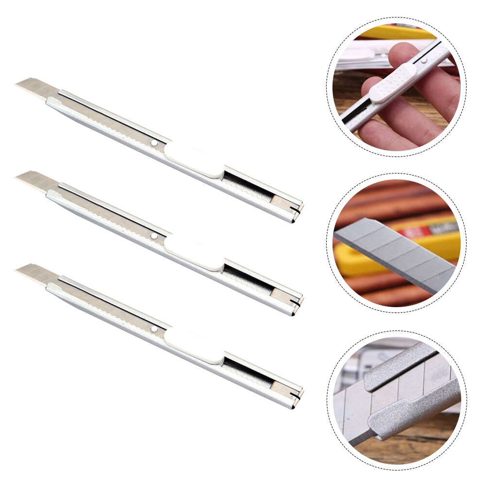 3 st teleskopiska pappersskärare pennknivar bokstavsskärare bärbara skärverktyg