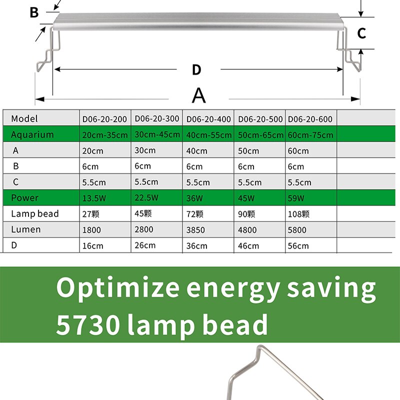 Zrdr-luz led para aquário, lâmpada para plantio de aquário, mini aquário simples, suporte de metal, abajur com sol e sol