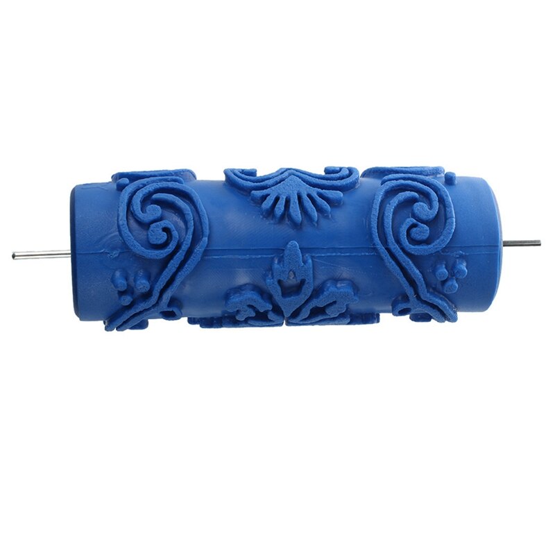 Gtbl Verf Roller Met Decoratieve Motieven Voor Machine Ontwerpen Bloemen/Blauw 15 Cm
