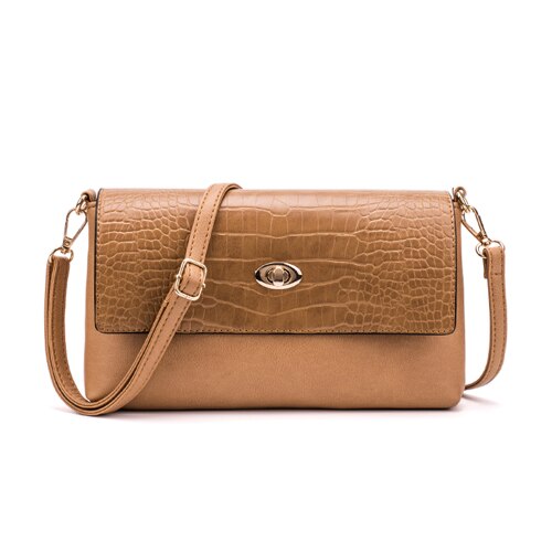 Reprcla dames schoudertas handtas leren dames crossbody messenger bags dames portemonnee dames flap bolsa: Bruin