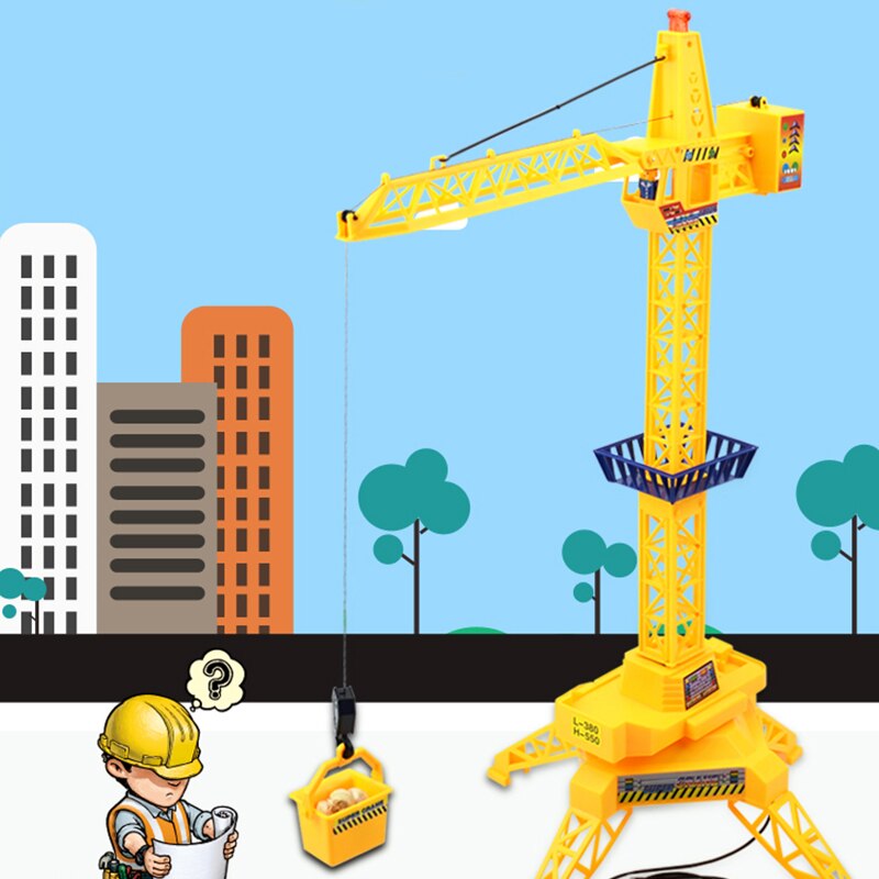 Grúa torre de juguete con control remoto de hormigón reforzado para niños