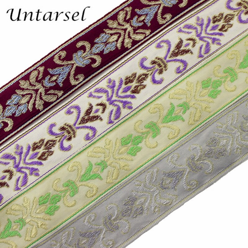 Untarsel etnische trim 5 yards/lot 3cm artcraft naaien singels elegante jacquard tarsel stof handgemaakte ambachten materiaal