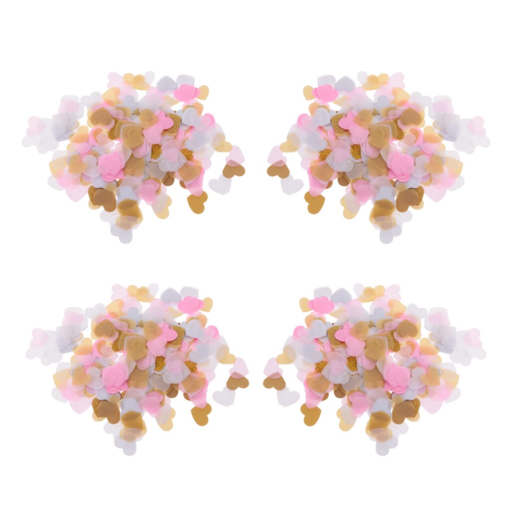 4 Packs Heart Shape Confetti Tissue Paper Wedding Party Decoration Biodegradable