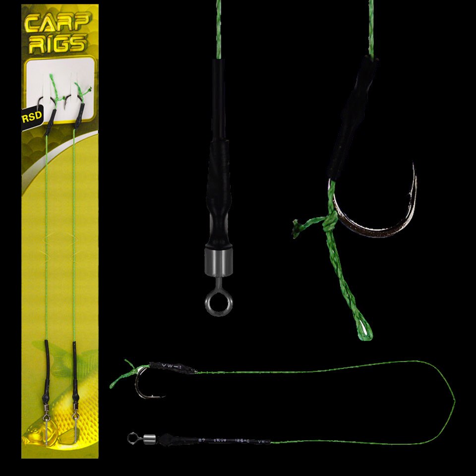 2 x Carp Fishing Ready Made Hooklink Tied Rigs Terminal Tackle Carp fishing rigs Carp Rig Curve Shank Fishing Hooks Size 7# 8# 9