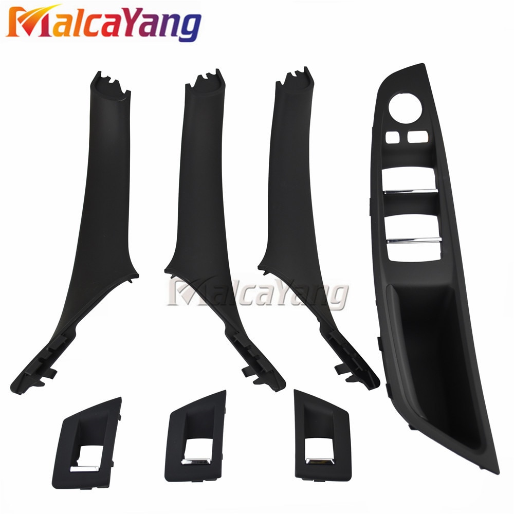 Right Hand Drive RHD For BMW 5 Series F10 F11 F18 520 Black Car Interior Door Handle Inner Door Panel Pull Trim Cover