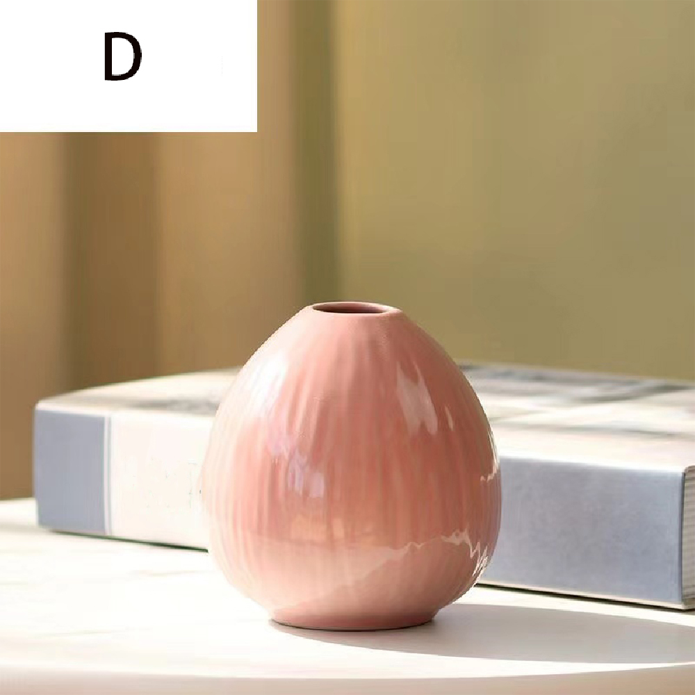 Décoration de vase en céramique Simple, décoration de table à manger de salon, petit vase de plante hydroponique: Clair