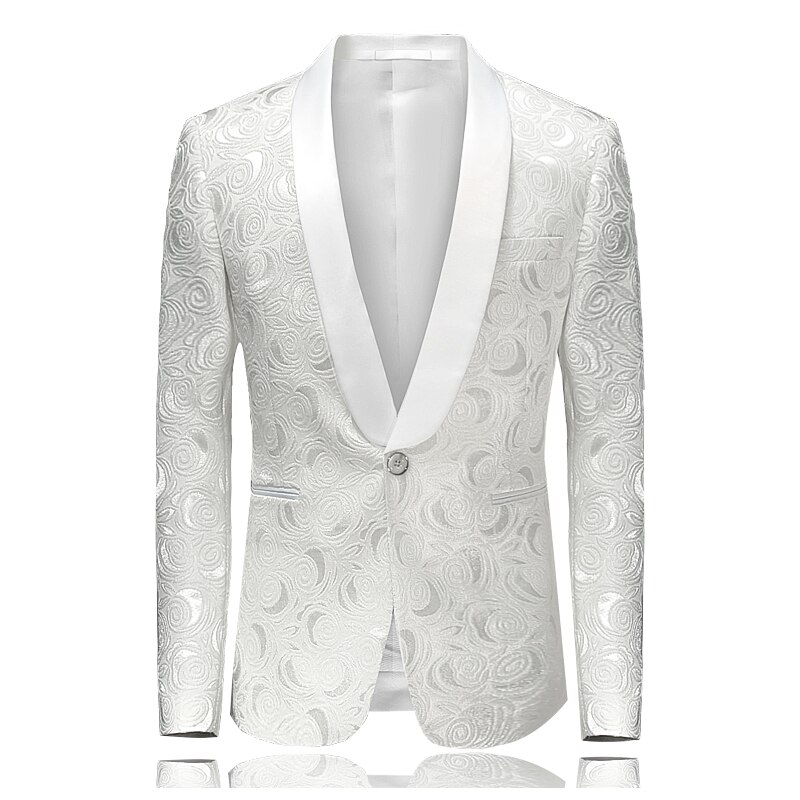 ZEMTOO Men's High-end formal cashew flower jacket business casual top wedding suit FD018: 4XL