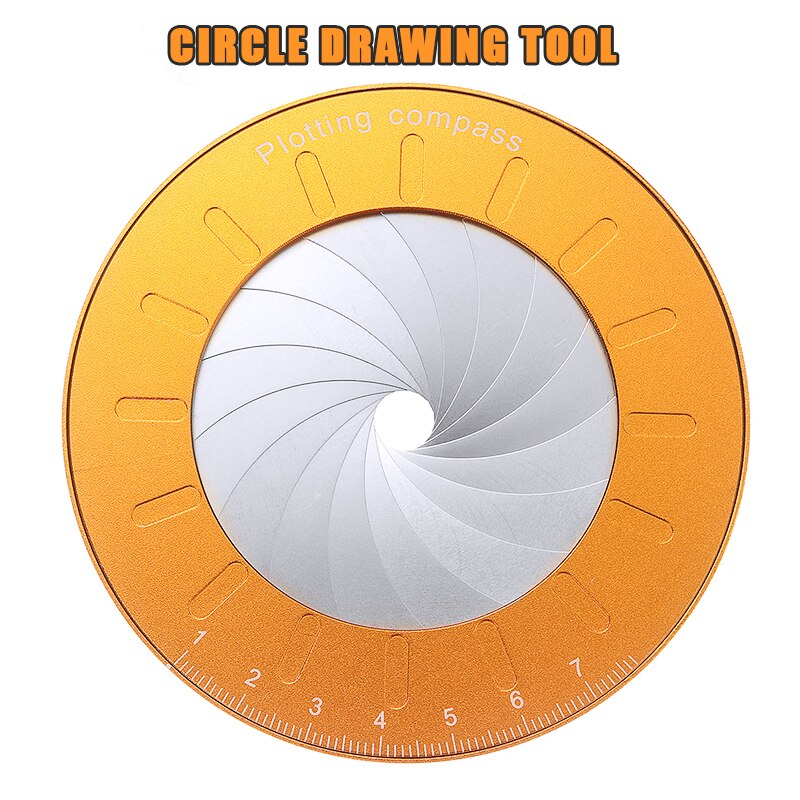 Circle Drawing Tool Stainless Plotting Compass Adjustable Drawing Ruler Drafting Circle Tools Round Measurement Tool