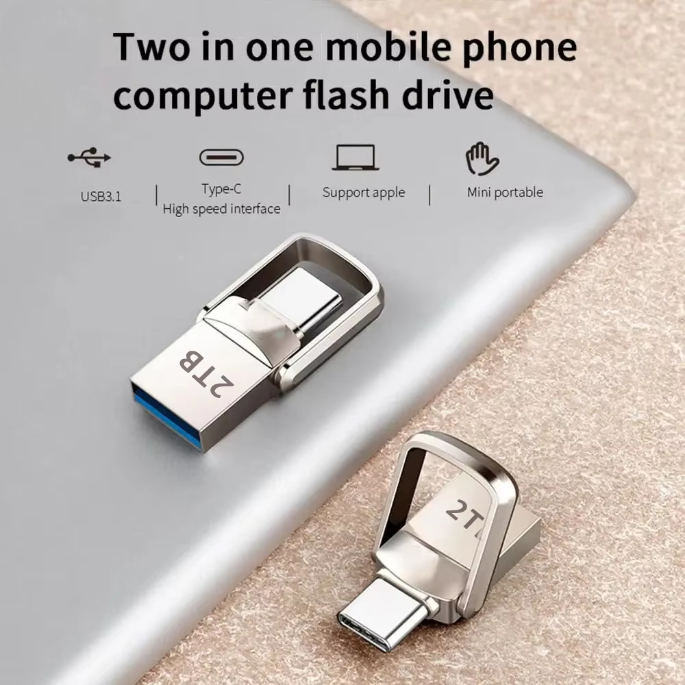 Xiaomi 2TB USB Flash Drive 3.2 Type C PenDrive Memory Stick 256GB 1TB 2TB Pen Drive Flash Disk voor PC Smartphone Opslag U Disk