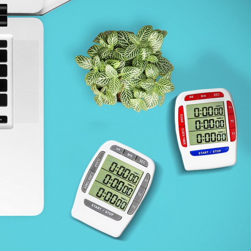 Multifunctional Kitchen Cooking Timer 3 Display Channels Electronic Function Timers Time Counting Device