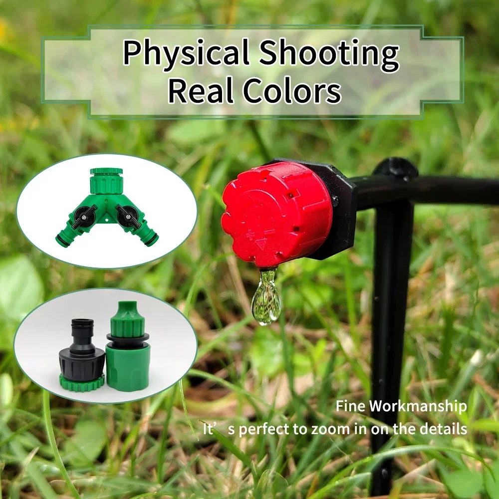 system nawadniania kropelkowego DIY robić szklarni 10M-30M, automatyczny podlewanie, zestaw robić nawadniania kropelkowego z mikro zraszaczy i regulowanymi kroplownikami.