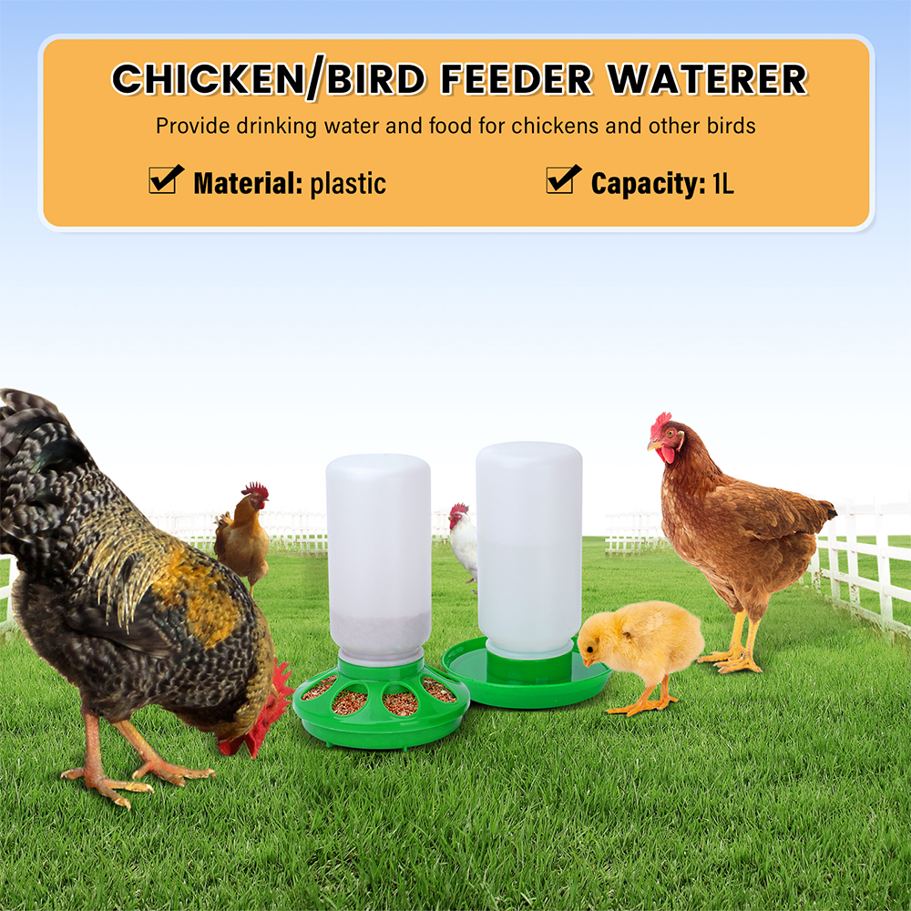 1L Automatische Kip Water Feeder Emmer Vogel Voerbak Kip Voedsel Water Emmer Gevogelte Vogel Water Dispenser
