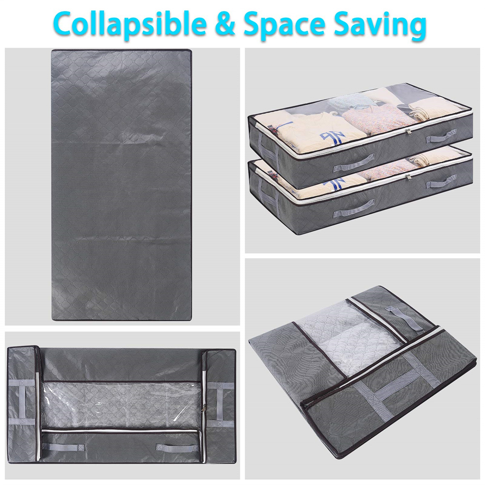 Quilt Opbergtas Niet-geweven Onder Bed Kast Opbergtas Quilt Kleding Organizer Folding Opbergtas Thuis Organiseren 100x50x15cm