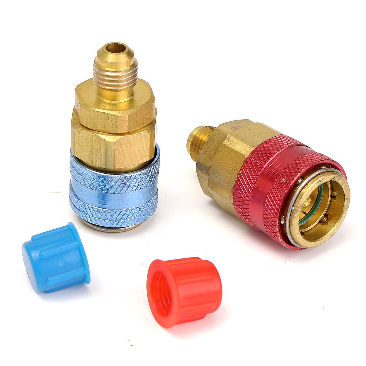 HVAC Manifold Gauge Set A/C Refrigeration Kit for R134A R22 R12 Refrigerant High/Low Quick Coupler Hose Fitting Tool Sets