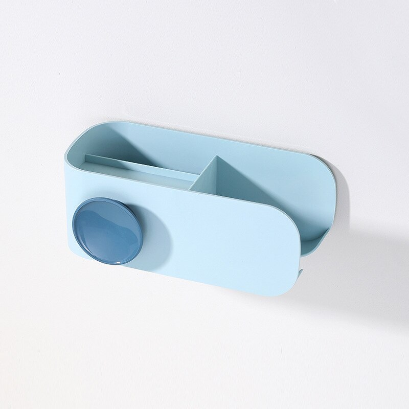Wall-Mounted Hair Dryer Holder Rack Plastic PP Storage Shelf Basket Shower Caddy Kitchen Bathroom Organizer Hair Dryer Rack: B-Light Blue