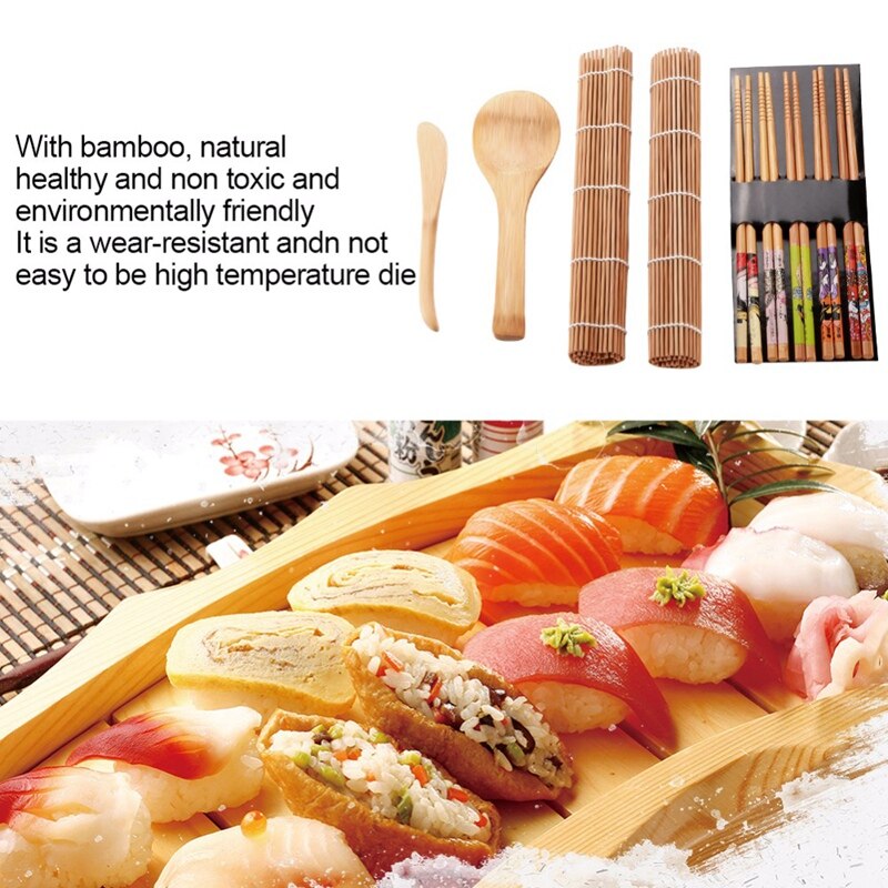 Juego de utensilios de cocina para hacer Sushi, Set de utensilios de cocina para hacer Sushi, molde de arroz, 9 unids/set