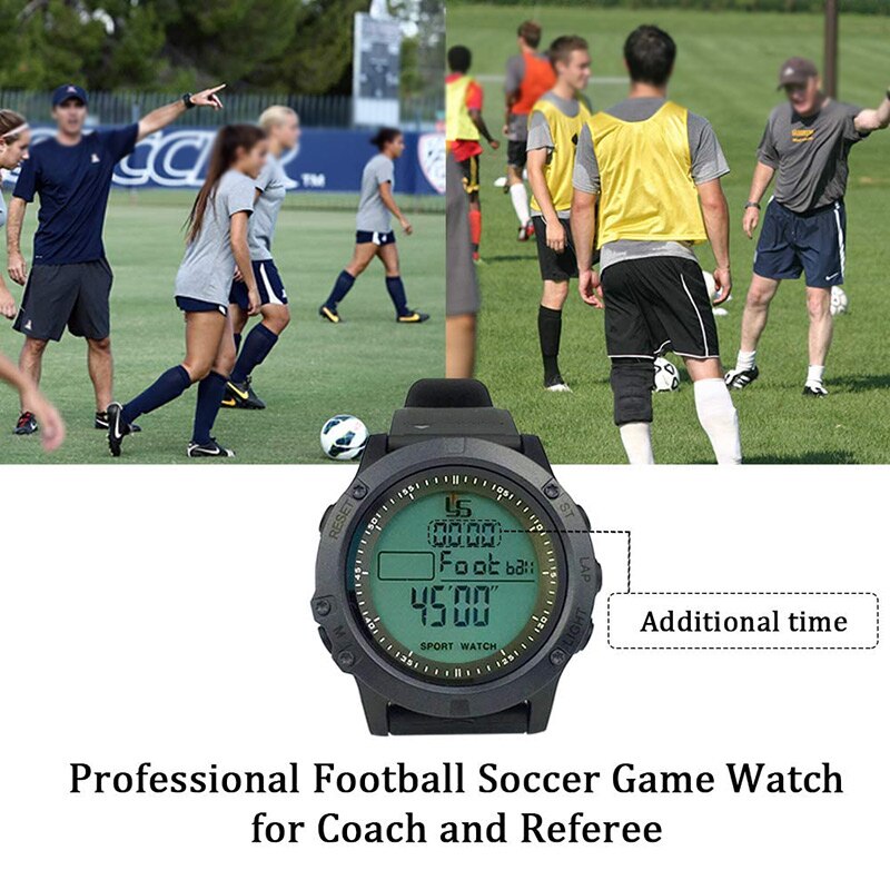 Football Game Timer Digital Referee Soccer Watch for Team Sports Stopwatch Water Resistant Coaches 100 Lap Split Memory Watch