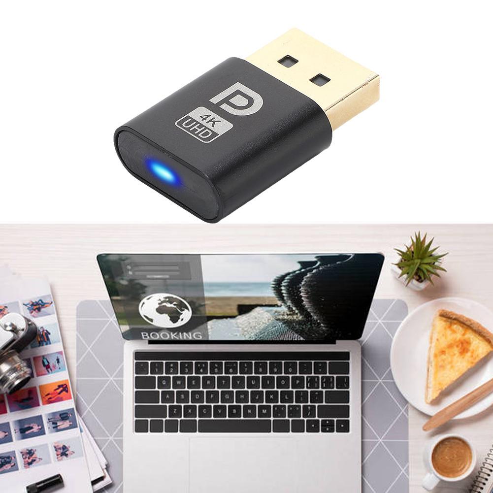 4K Displayport Dummy Plug - DP Virtual Display Adapter - EDID Headless Emulator - Ghost Plug for PC - Desktop Accessories