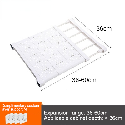 Adjustable Wardrobe Closet Organizer Clothes Storage Shelves for Kitchen Bathroom Telescopic Holders Shelf Wall Mounted Racks: CORAL RED