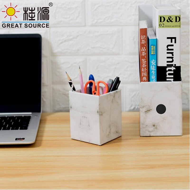 Foldaway-archivador de mármol para periódicos, organizador superior de escritorio, revista, librería, papel corrugado blanco, papelería de oficina (10 uds)
