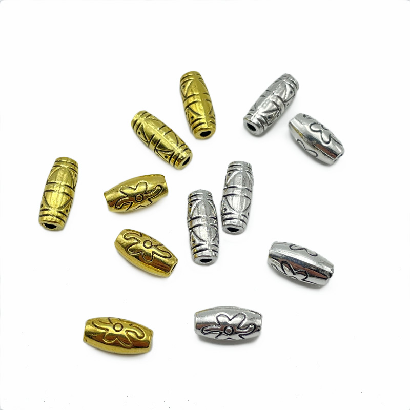 JunKang-Cuentas de grano de arroz con patrón tallado, accesorios para collar, pulsera hecha a mano, bricolaje, , 20 Uds.