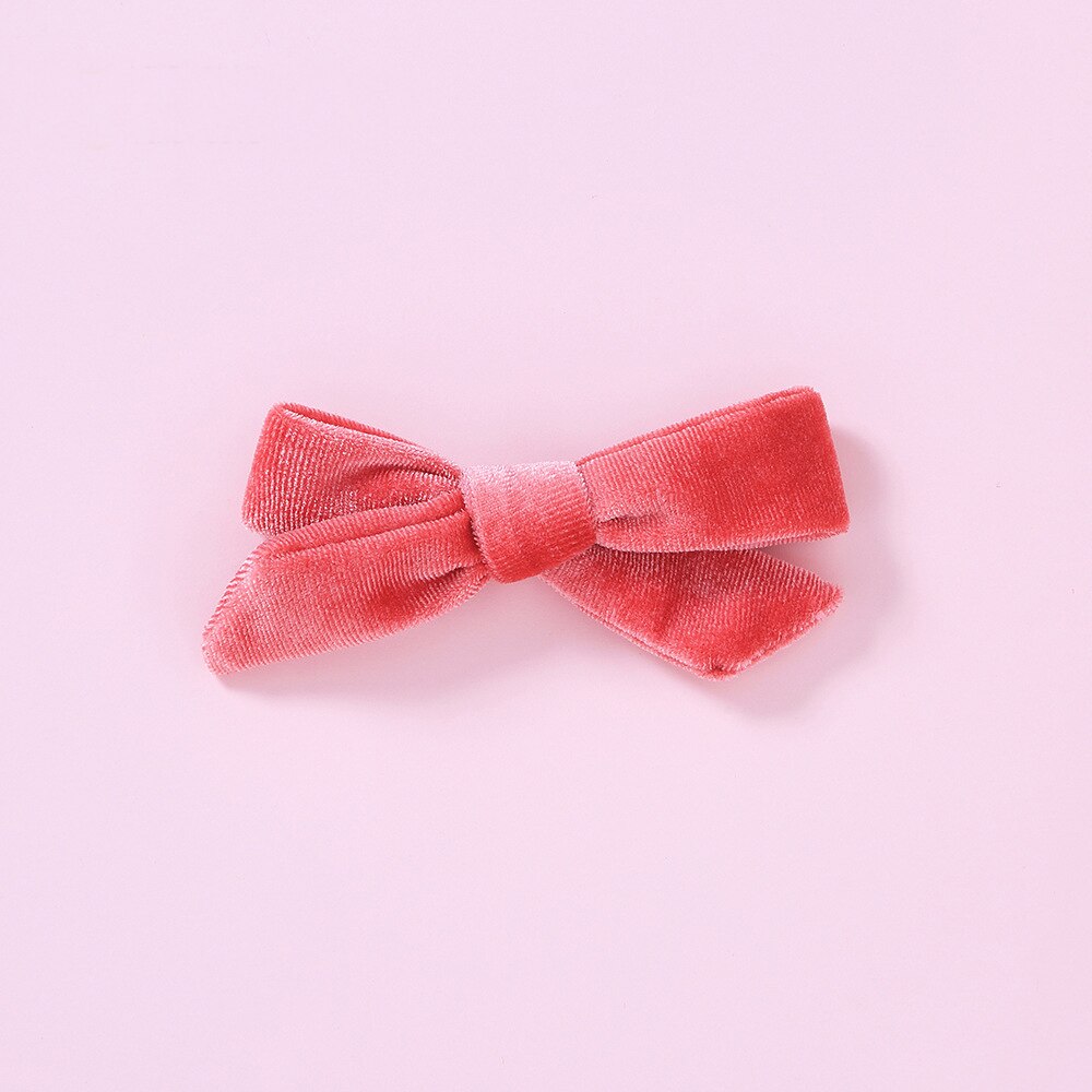 Doux bébé nœud papillon épingles à cheveux velours ruban nœud pinces à cheveux bébé fille chapeaux élastique enfants enfant en bas âge bébé cheveux accessoires: Rouge