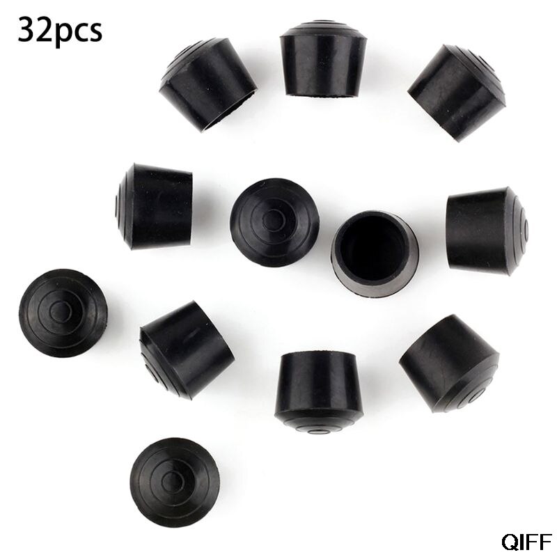 Svart anti-moden gummi hylse gulvbeskytter stol føtter ben capdiameter 22mm august 5