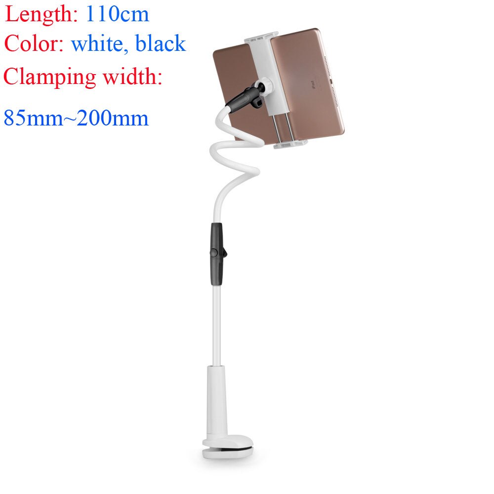 Gooseneck Tablet Holder, Universal Tablet Stand 360 Flexible Lazy Bracket Clamp Long Arms Mount Compatible with iPad Air Pro