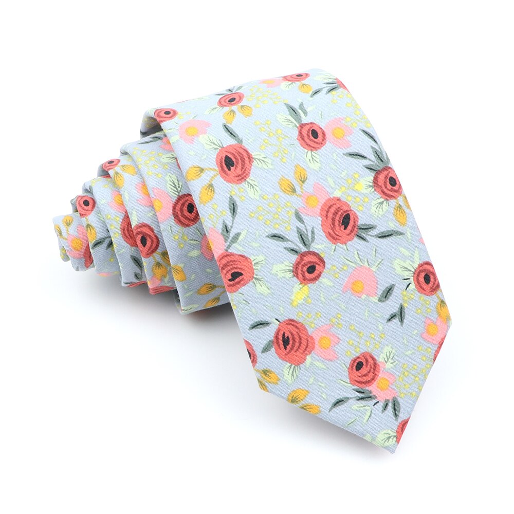 Nova moda algodão gravata floral para homem mulher silm gravata com estampa flor padrão gravata para casamento casual gravatas ternos cravat: 41