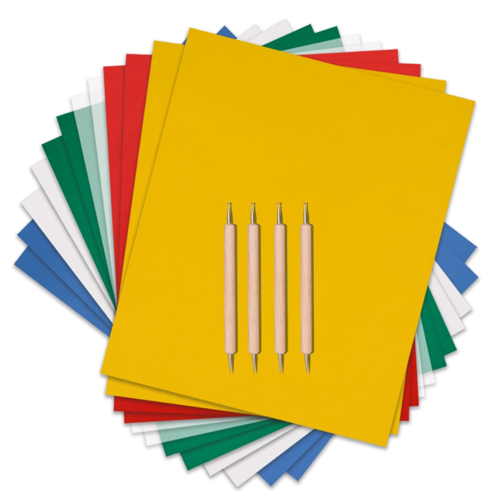 DIY Home Sewing Paint Kit Embroidery Patterns Transfer Tracing Paper Cross Stitch Drawing + Embossing Stylus for Cloth Canvas