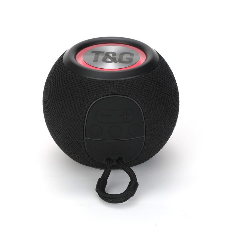 TG337 Bluetooth audio portable round small audio fabric led light wireless subwoofer speaker: black