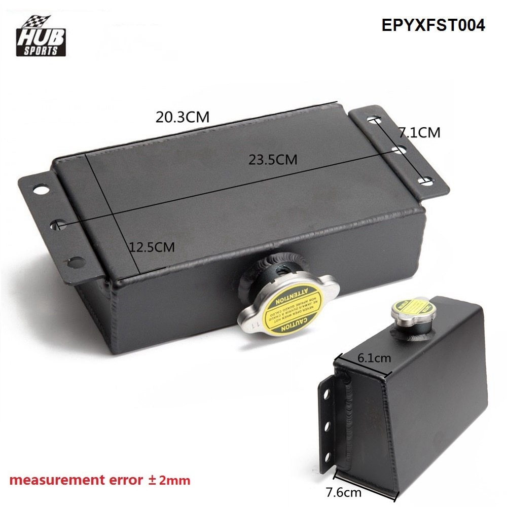 Universal Aluminum Coolant Expansion Fill Tank Overflow Reservoir Oil Catch Can Fuel Surge Tank EPYXFST004