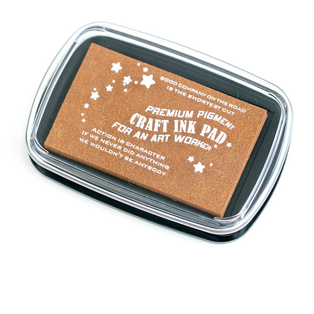 1 unidad de almohadilla de tinta dorada de Color puro rectangular Vintage, almohadilla de tinta de sello DIY de tamaño grande, almohadilla de tinta de 67*100mm, Papelería, Material Escolar, suministros de oficina: brown