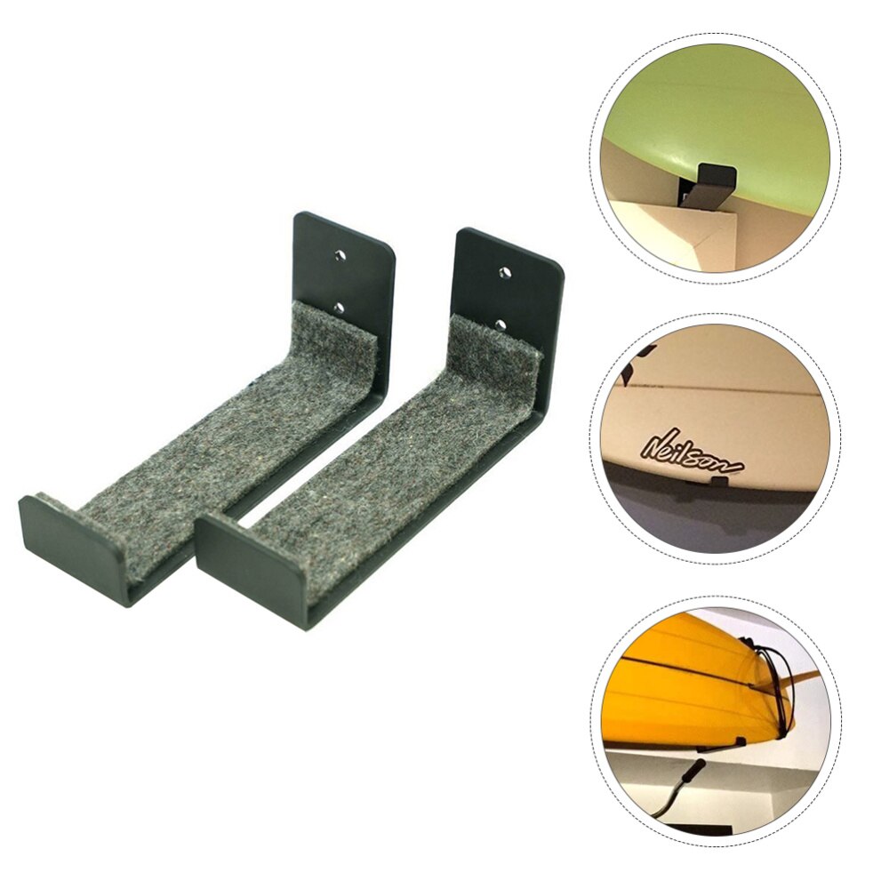 2pcs Surfboard Wall Rack Display Rack Wall-Mounted Surfboard Hanger Black: Default Title