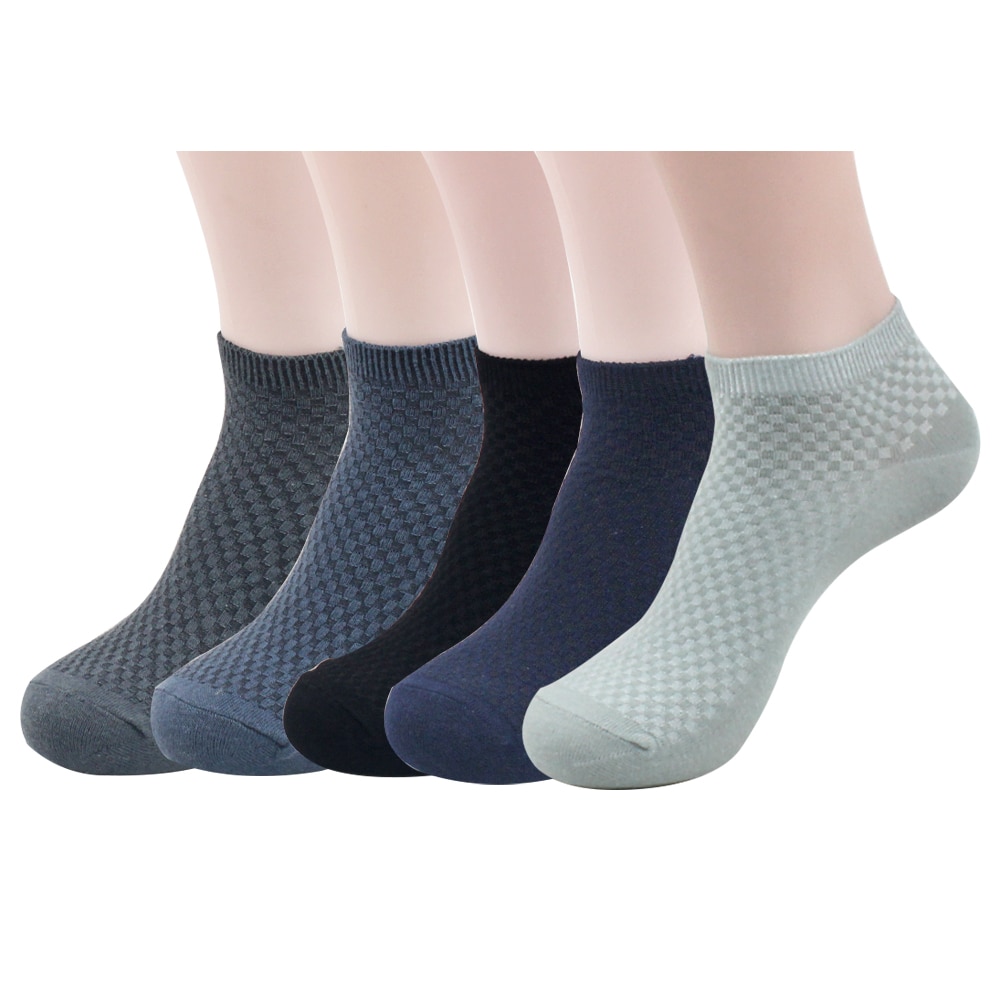 5 Pairs a Set Men Bamboo Fiber Socks Casual Business Anti Bacterial Deodorant Breatheable Man Low-cut Liners Sock