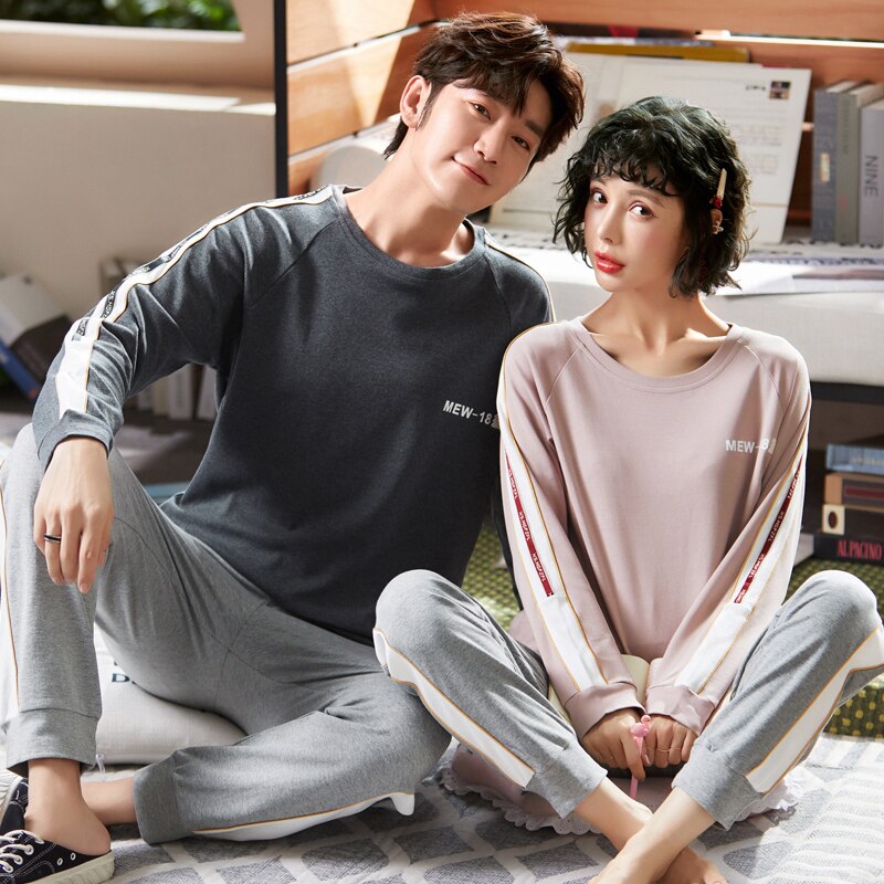 Pijama invierno de franela coreana, ropa de dormir para parejas, ropa de casa, Pijama gruesa de forro polar Coral, para Mujer y hombre