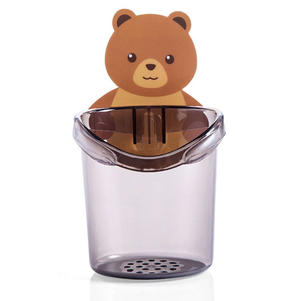 Cute Bear Toothbrush Holder Storage Rack Bathroom Accessories Set Toothpaste Holder Tooth Brush Stand Shelf Accessories: Gray