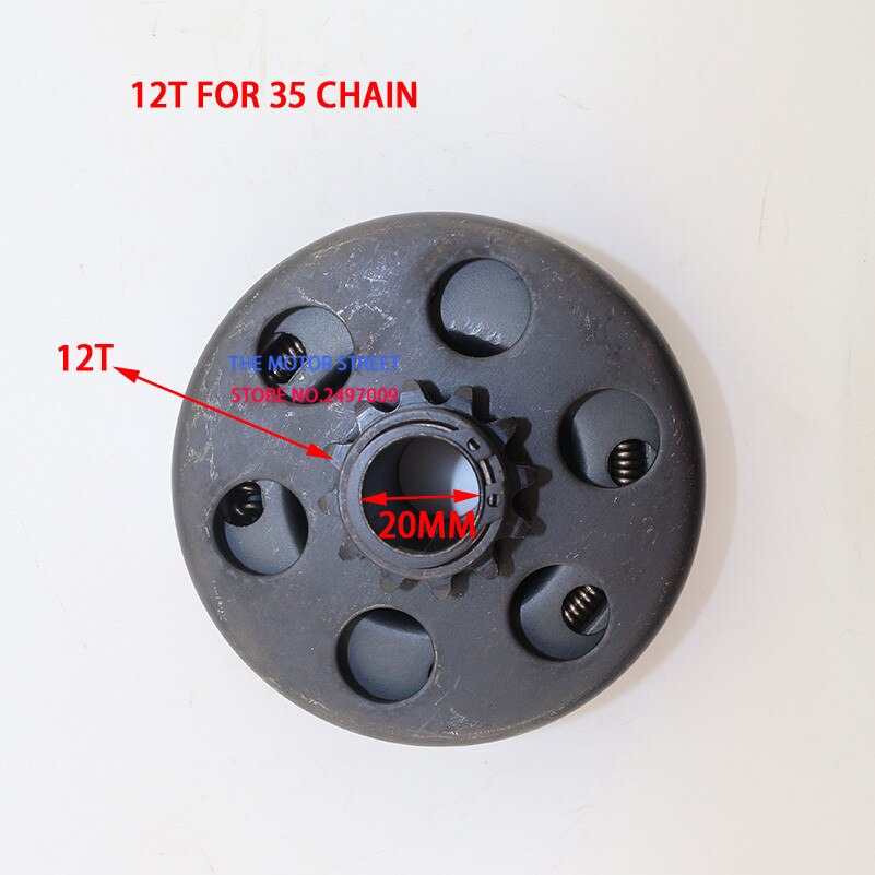 20mm 12 Tand 35 Tandwiel Ketting 168 motor Koppeling Voor GO Kart Minibike Fun Centrifugaal Automatische Koppeling