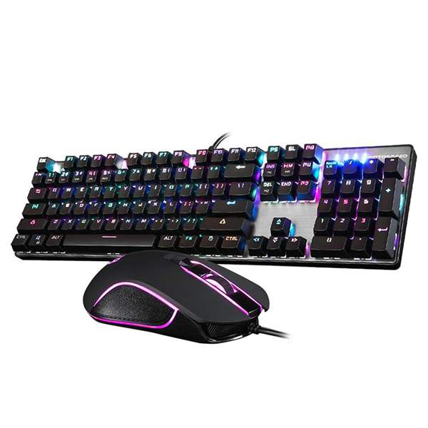 Ensemble clavier et souris de jeu Motospeed CK888 avec rétro-éclairage arc-en-ciel pour bureau